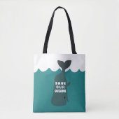 Sparen onze oceanen Milieukunstwalvis Tote Bag (Voorkant)