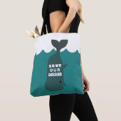 Sparen onze oceanen Milieukunstwalvis Tote Bag (Dichtbij)