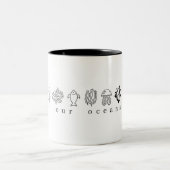 Sparen Onze Oceanen Mok: Viskrab, kwallen Tweekleurige Koffiemok (Center)