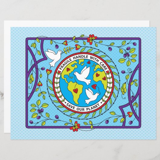 Sparen onze Planet_Flat Papierblad 11"x 8.5" (Voorkant / Achterkant)