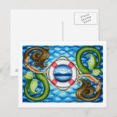 Sparen Onze Zeeen Mermaids Briefkaart (Voorkant / Achterkant)