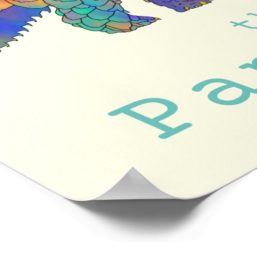 Sparen Pangolin Engevaarlijk Dierlijk Kleurrijk Gr Poster (Hoek)