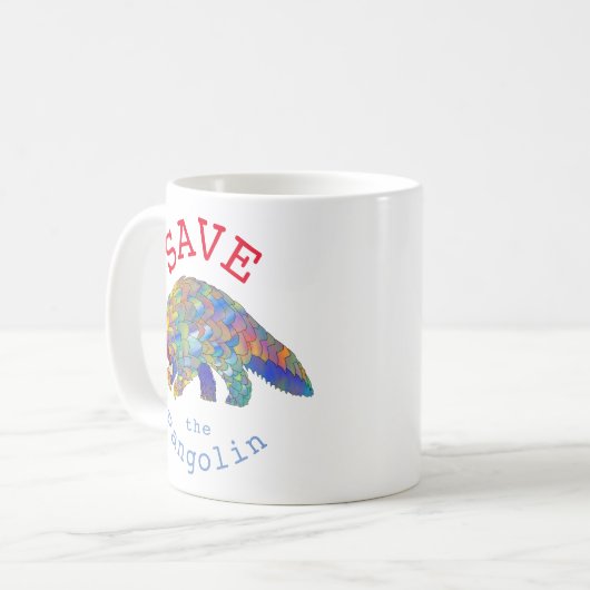 Sparen Pangolins schattige kerstslogan Koffiemok (Voorkant links)