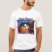 Sparen Planet A er geen Planet B is T-shirt (Voorkant)