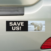 Sparen Polar Beren Klimaatactivisme Slogan op Zwar Bumpersticker (Op auto)