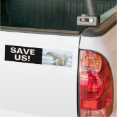 Sparen Polar Beren Klimaatactivisme Slogan op Zwar Bumpersticker (Op Truck)