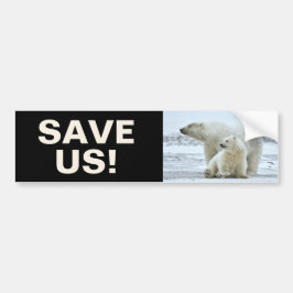 Sparen Polar Beren Klimaatactivisme Slogan op Zwar Bumpersticker