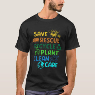 Sparen Redding Recyclen Planet Climate Change Funn T-shirt