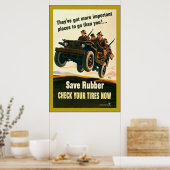 Sparen Rubber!~ Tweede Wereldoorlog Poster (Keuken)