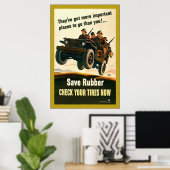 Sparen Rubber!~ Tweede Wereldoorlog Poster (Thuiskantoor)