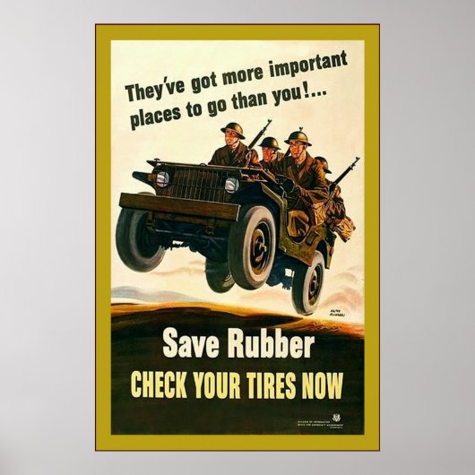 Sparen Rubber!~ Tweede Wereldoorlog Poster (Voorkant)