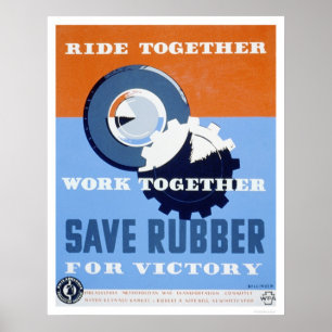 Sparen Rubber voer 1943 WPA uit Poster