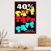 Sparen sparen Bedrijfs Teken/sjabloon van het post Poster (Keuken)