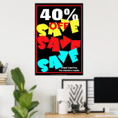 Sparen sparen Bedrijfs Teken/sjabloon van het post Poster (Thuiskantoor)