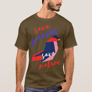 Sparen sparrows sparen Natuur Origami T-shirt
