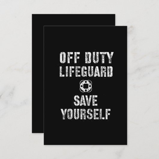 Sparen uzelf Lifeguard Pool Guard Off Informatiekaartje (Voorkant / Achterkant)