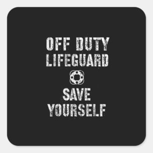 Sparen uzelf Lifeguard Pool Guard Off Vierkante Sticker