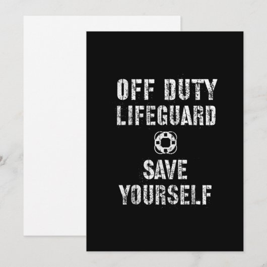 Sparen uzelf Lifeguard Swimming Pool Guard Off Feestdagenkaart (Voorkant / Achterkant)