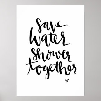 Sparen Water, douwer Together badhuis citaat poste Poster