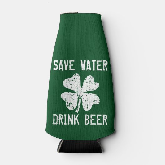 Sparen water drink bier Funny St Patricks Day hold Flesjeskoeler (Voorkant)