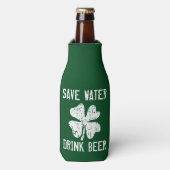 Sparen water drink bier Funny St Patricks Day hold Flesjeskoeler (Fles Voorkant)