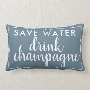 Sparen Water Drink Champagne Blue Kussen