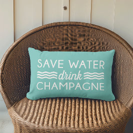 Sparen Water, Drink Champagne Buitenkussen