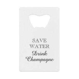 Sparen Water Drink Champagne grappig Creditkaart Flessenopener