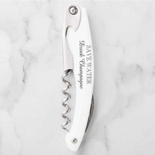 Sparen Water Drink Champagne grappig Kurkentrekker (Voorkant)