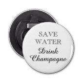 Sparen Water Drink Champagne grappig magnetisch Button Flesopener (Voorkant)