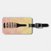 Sparen Water Drink Wine Black Fles Silhouette Bagagelabel (Voorkant horizontaal)