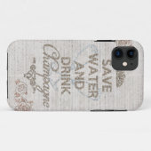 Sparen water en Drink Champagne Shabby Glitter Hoe Case-Mate iPhone Case (Achterkant (horizontaal))