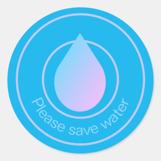 Sparen water Klassieke Sticker (Voorkant)