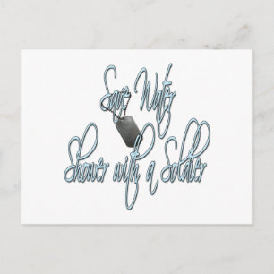 Sparen waterdouwer met een Soldaat Briefkaart