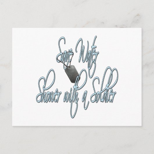 Sparen waterdouwer met een Soldaat Briefkaart (Voorkant)