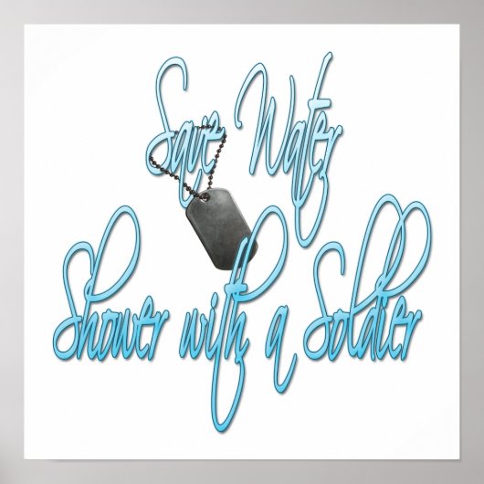 Sparen waterdouwer met een Soldaat Poster (Voorkant)