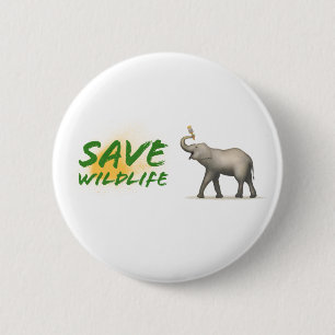 Sparen Wildlife, Moeder Natuur Ronde Button 5,7 Cm