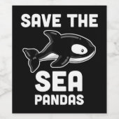Sparen Zee Pandas Orca Whale, Marine Biology Gifts Wijn Etiket (Enkel label)