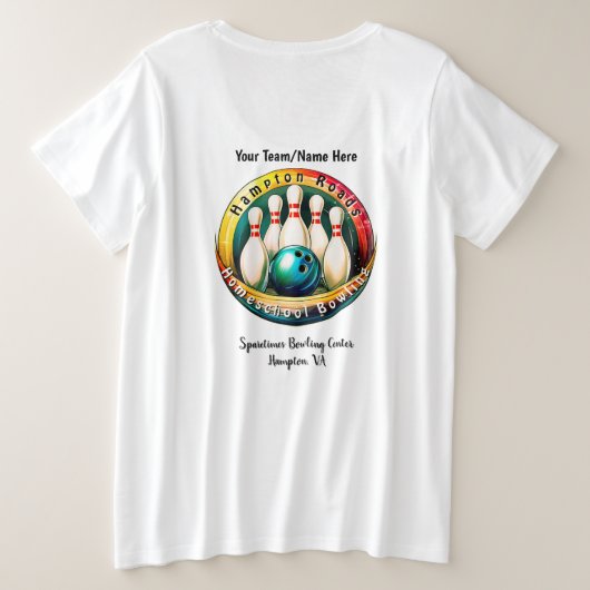 SPARETIMES BLACK Letter Vrouwen Plus Maat T-shirt (Design achterkant)