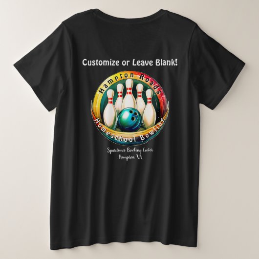 SPARETIMES Wit Letter Basic voor vrouwen Grote Maat T-shirt (Design achterkant)