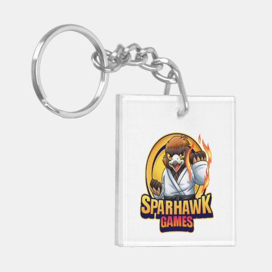 SparhawkGames + Dojo Squad logo keyring Sleutelhanger (Voorkant Links)