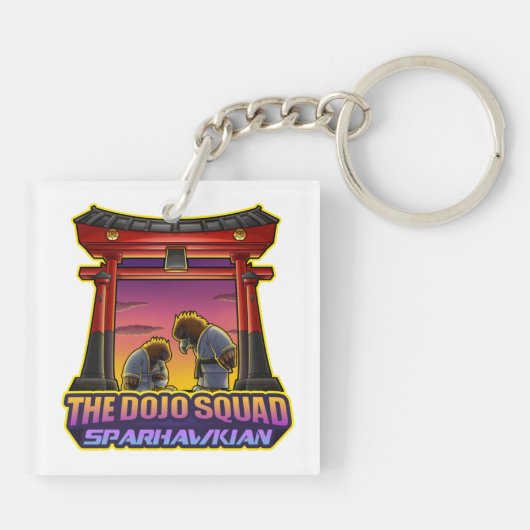 SparhawkGames + Dojo Squad logo keyring Sleutelhanger (Achterkant)