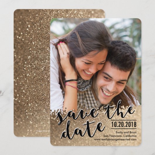 Sparing Love Photo Save the Date Card (Voorkant / Achterkant)