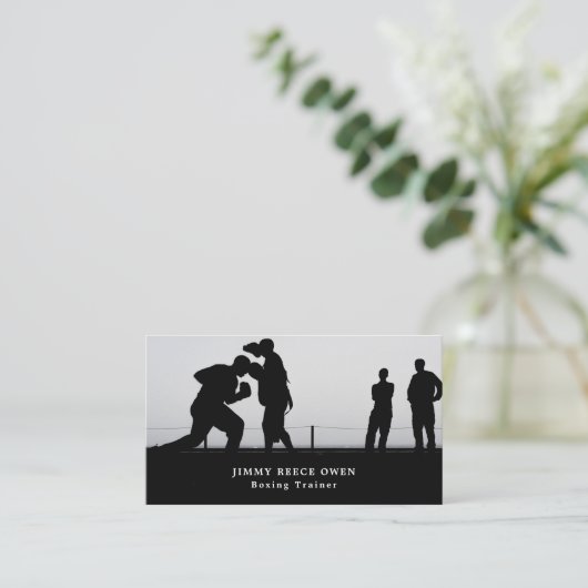 Sparing Match, Boxer, Boxing Trainer Visitekaartje (Staand voorkant)