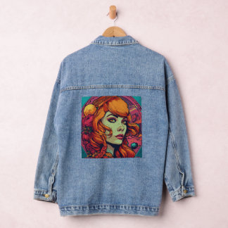 Spark and Shine Cartoon-gedrukte jas voor meisjes Denim Jacket