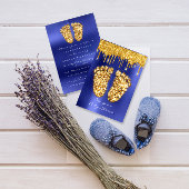 Spark Drift Gold Royal Blue Baby shower Feet Boy Kaart