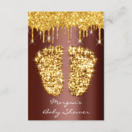 Spark drijft Gold Royal Brown Baby shower Feet Boy Kaart