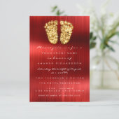 Spark drijft gouden Royal Red Baby shower Feet Boy Kaart (Staand voorkant)