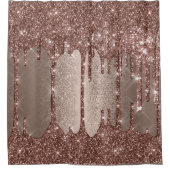 Spark Drip Glitter Effect Blush Roos Chocolade Douchegordijn (Voorkant)