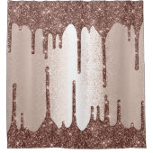 Spark Drip Glitter Effect Blush Roos Coffee Douchegordijn (Voorkant)
